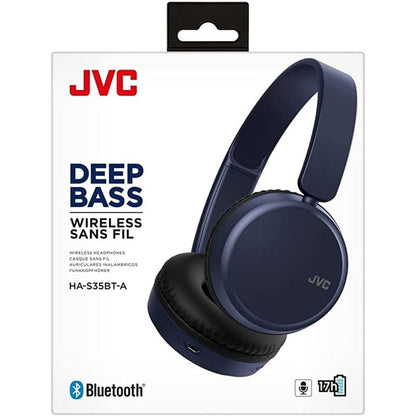 JVC Deep Bass Bluetooth On Ear Headphones - Blue [Accessories]