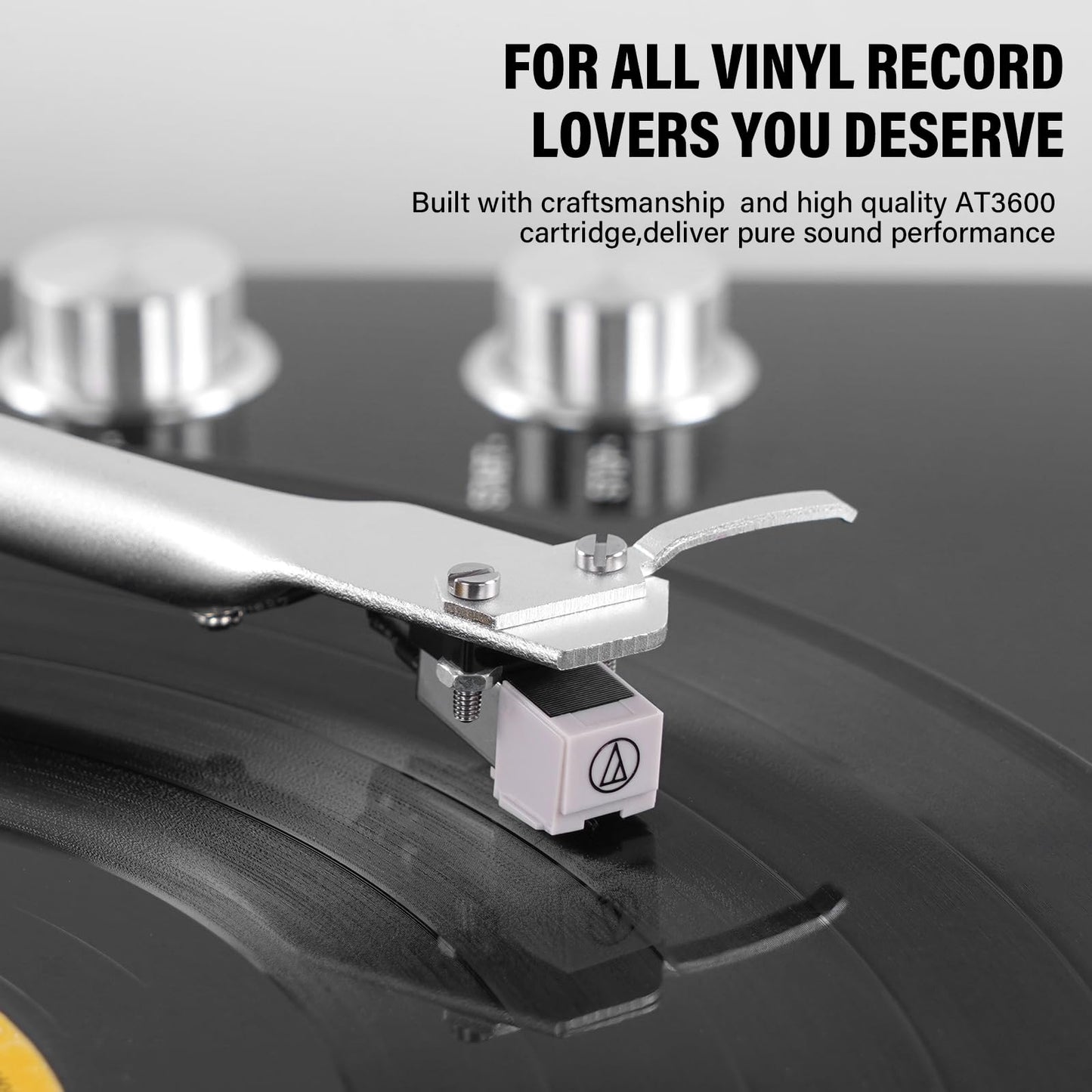 Vinyl Record Player Belt-Drive Turntable for Vinyl Records with Bluetooth Connectivity, USB Digital Output, Magnetic Cartridge & Adjustable Counterweight, AT-3600L, 33 or 45 RPM