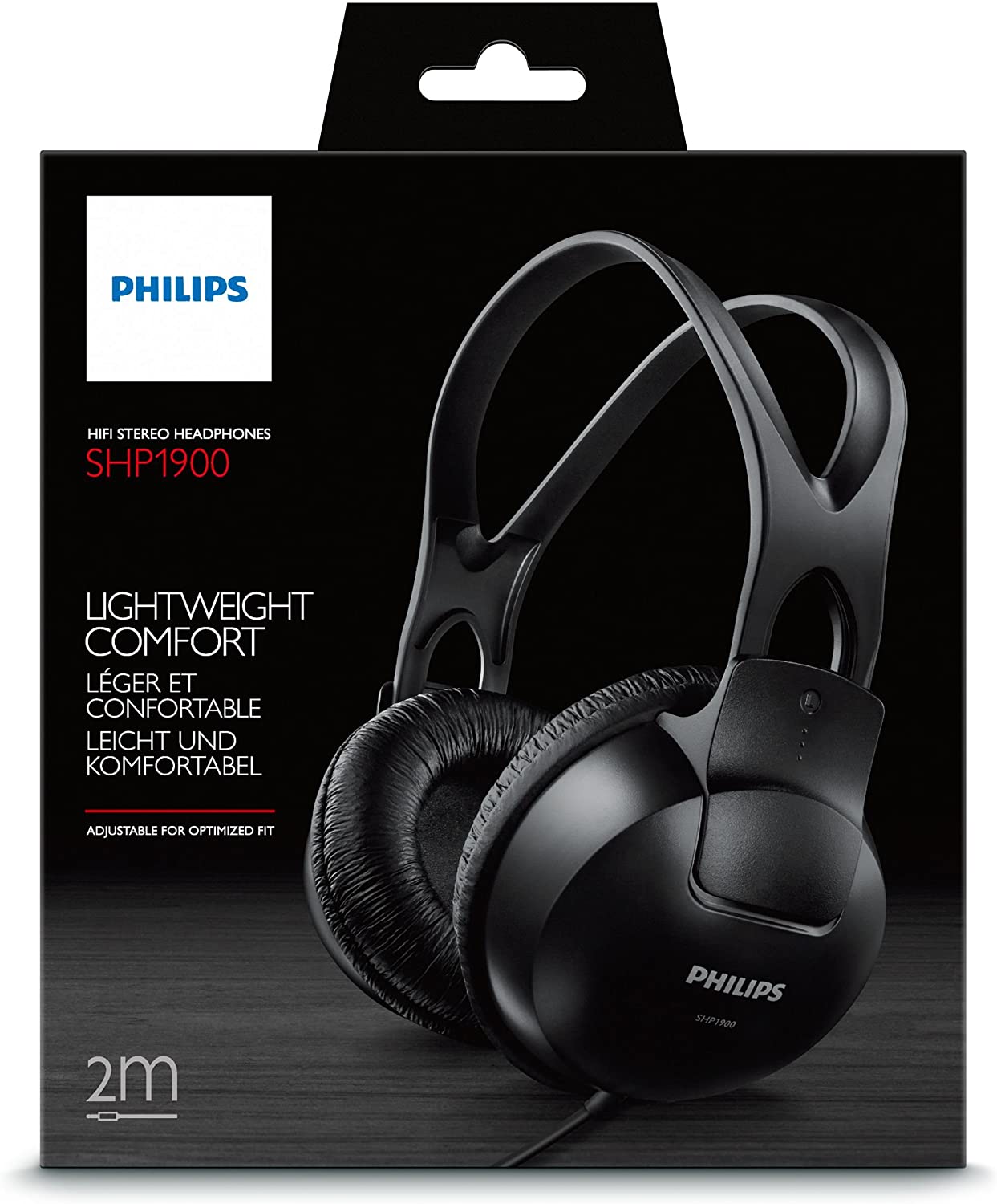 PHILIPS SHP1900 STEREO OVER-EAR HEADPHONES - BLACK [ACCESSORIES]
