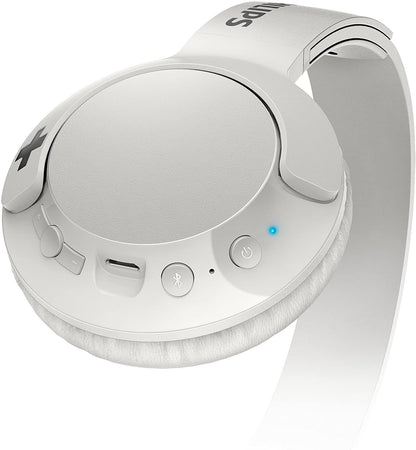 PHILIPS BASS + FOLDING HEADPHONES BLUETOOTH WITH MICROPHONE - WHITE [ACCESSORIES]