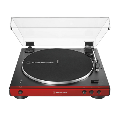 Audio-Technica AT-LP60XBT Fully Automatic Wireless Belt-Drive Turntable - Red (AT-LP60XBT-RD)
