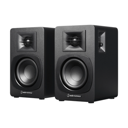 Audio-Technica Powered Bookshelf Speakers, Black (AT-SP3X)